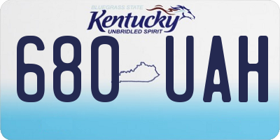 KY license plate 680UAH