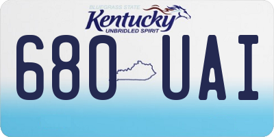 KY license plate 680UAI
