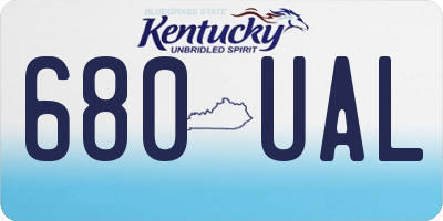 KY license plate 680UAL