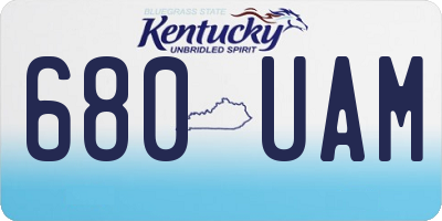 KY license plate 680UAM