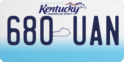 KY license plate 680UAN