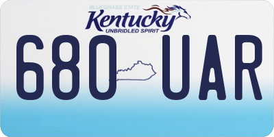 KY license plate 680UAR