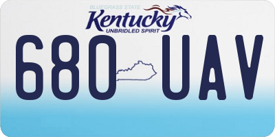 KY license plate 680UAV
