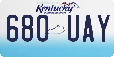 KY license plate 680UAY
