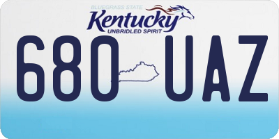 KY license plate 680UAZ