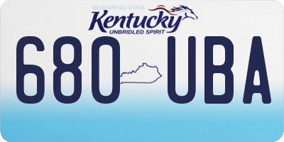 KY license plate 680UBA