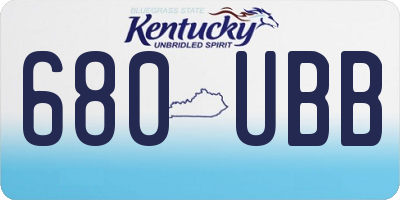 KY license plate 680UBB
