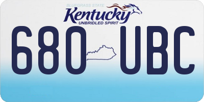 KY license plate 680UBC