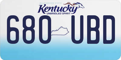 KY license plate 680UBD