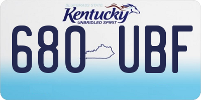 KY license plate 680UBF