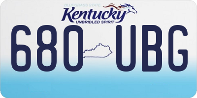 KY license plate 680UBG