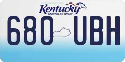 KY license plate 680UBH
