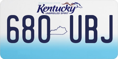 KY license plate 680UBJ