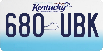 KY license plate 680UBK