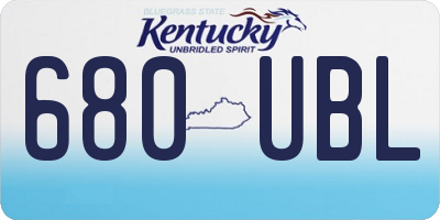 KY license plate 680UBL