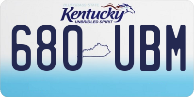 KY license plate 680UBM