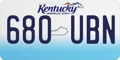 KY license plate 680UBN