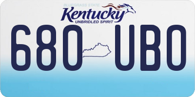 KY license plate 680UBO