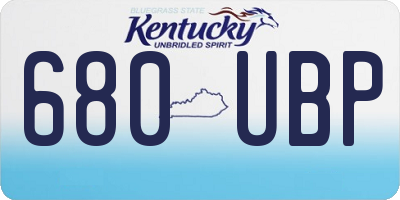 KY license plate 680UBP