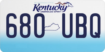 KY license plate 680UBQ