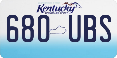 KY license plate 680UBS