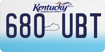 KY license plate 680UBT