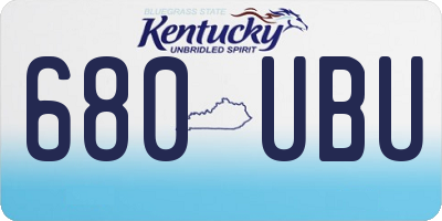 KY license plate 680UBU