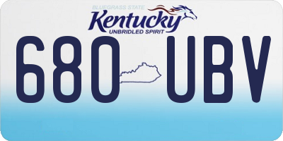 KY license plate 680UBV