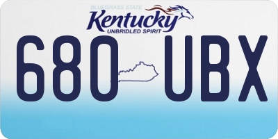 KY license plate 680UBX