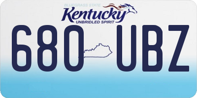 KY license plate 680UBZ