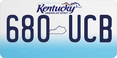 KY license plate 680UCB