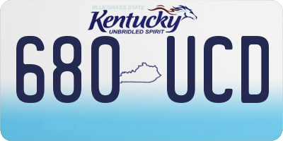 KY license plate 680UCD