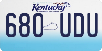 KY license plate 680UDU