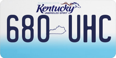 KY license plate 680UHC