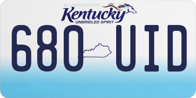 KY license plate 680UID
