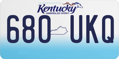 KY license plate 680UKQ