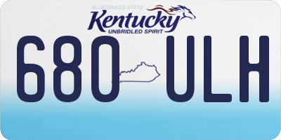 KY license plate 680ULH