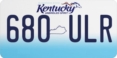 KY license plate 680ULR