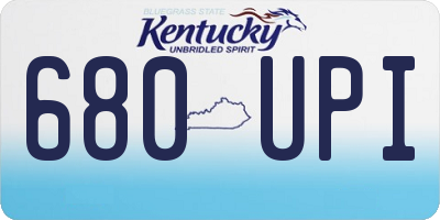 KY license plate 680UPI