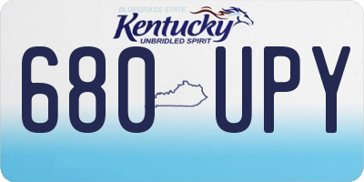 KY license plate 680UPY