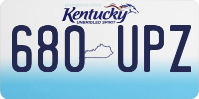 KY license plate 680UPZ