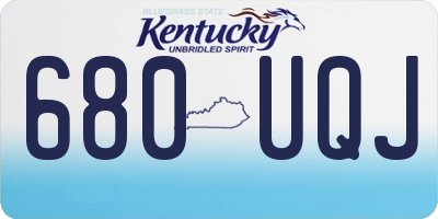 KY license plate 680UQJ