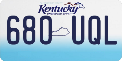 KY license plate 680UQL