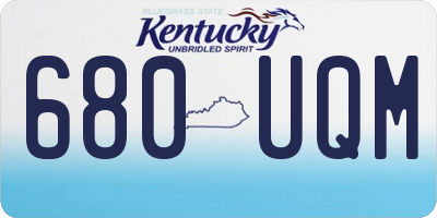 KY license plate 680UQM