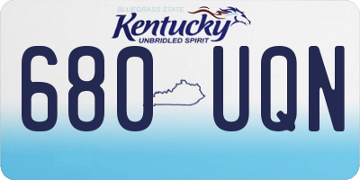 KY license plate 680UQN