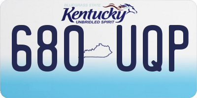 KY license plate 680UQP