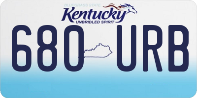 KY license plate 680URB