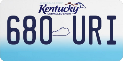 KY license plate 680URI