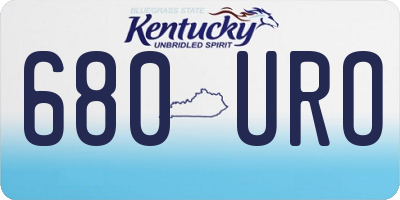 KY license plate 680URO