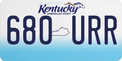 KY license plate 680URR